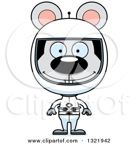 Clipart of a Cartoon Happy Mouse Astronaut - Royalty Free Vector Illustration by Cory Thoman