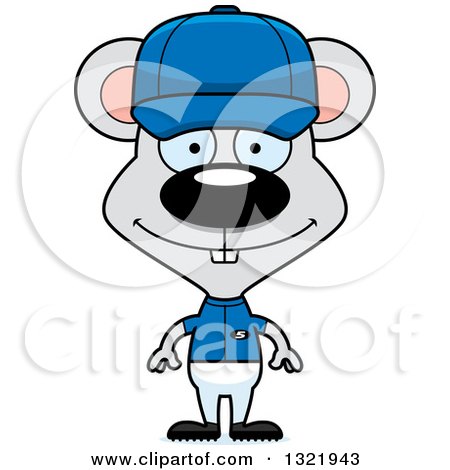 Clipart of a Cartoon Happy Mouse Baseball Player - Royalty Free Vector Illustration by Cory Thoman