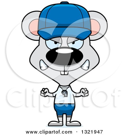 Clipart of a Cartoon Mad Mouse Coach - Royalty Free Vector Illustration by Cory Thoman