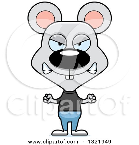 Clipart of a Cartoon Mad Casual Mouse - Royalty Free Vector Illustration by Cory Thoman