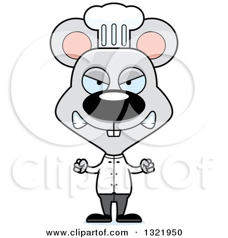 Clipart of a Cartoon Mad Mouse Chef - Royalty Free Vector Illustration by Cory Thoman