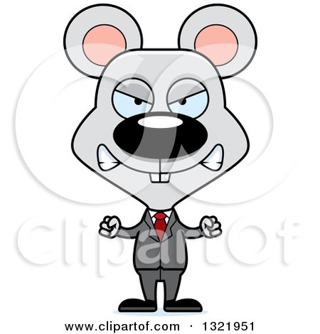 Clipart of a Cartoon Mad Mouse Business Man - Royalty Free Vector Illustration by Cory Thoman