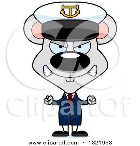 Clipart of a Cartoon Mad Mouse Captain - Royalty Free Vector Illustration by Cory Thoman