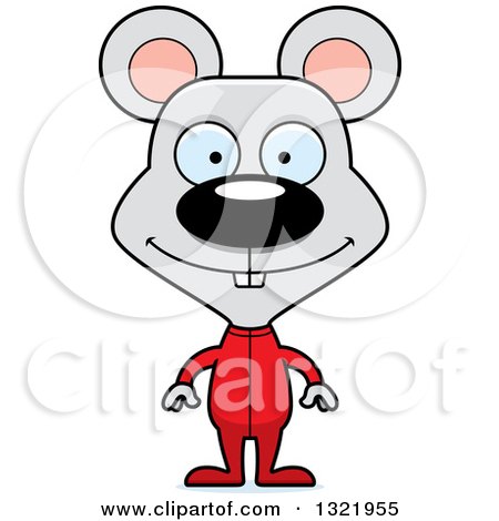 Clipart of a Cartoon Happy Mouse in Pajamas - Royalty Free Vector Illustration by Cory Thoman