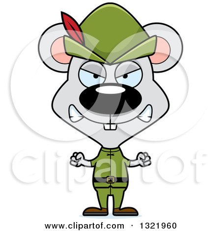 Clipart of a Cartoon Mad Mouse Robin Hood - Royalty Free Vector Illustration by Cory Thoman