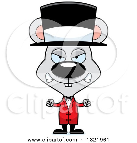 Clipart of a Cartoon Mad Mouse Circus Ringmaster - Royalty Free Vector Illustration by Cory Thoman