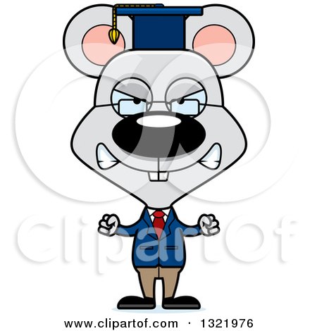 Clipart of a Cartoon Mad Mouse Professor - Royalty Free Vector Illustration by Cory Thoman
