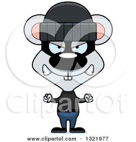 Clipart of a Cartoon Mad Mouse Robber - Royalty Free Vector Illustration by Cory Thoman