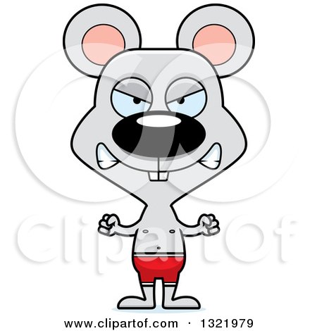 Clipart of a Cartoon Mad Mouse Swimmer - Royalty Free Vector Illustration by Cory Thoman