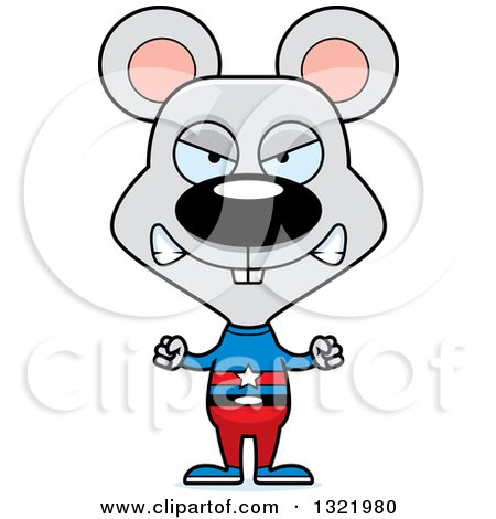 Clipart of a Cartoon Mad Mouse Super Hero - Royalty Free Vector Illustration by Cory Thoman