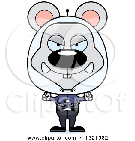 Clipart of a Cartoon Mad Space Mouse - Royalty Free Vector Illustration by Cory Thoman