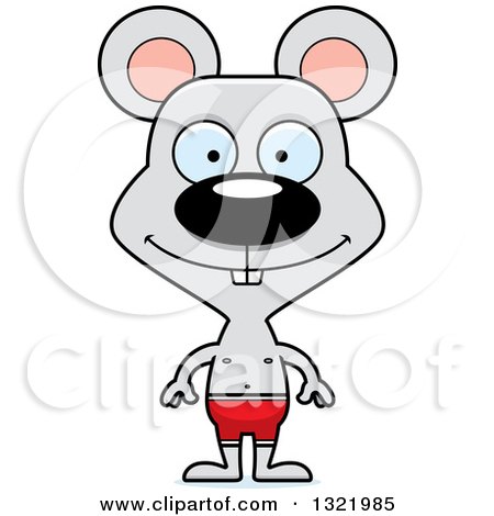 Clipart of a Cartoon Happy Mouse Swimmer - Royalty Free Vector Illustration by Cory Thoman