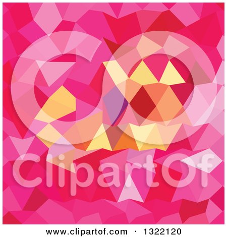 Clipart of a Low Poly Abstract Geometric Background of Brink Pink - Royalty Free Vector Illustration by patrimonio