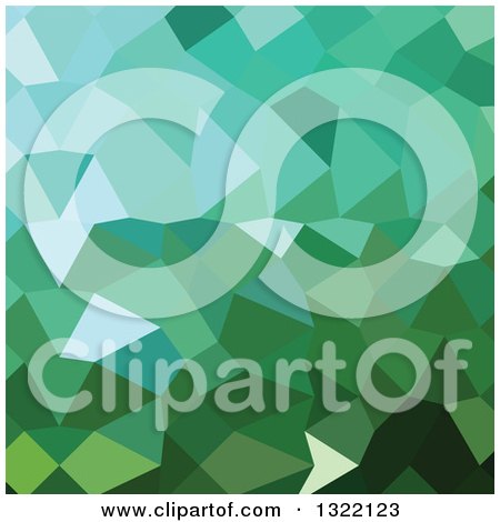 Clipart of a Low Poly Abstract Geometric Background of Dartmouth Green - Royalty Free Vector Illustration by patrimonio