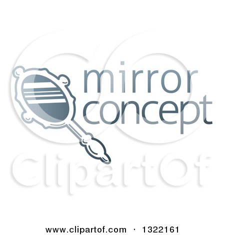 Clipart of a Gradient Hand Mirror and Sample Text - Royalty Free Vector Illustration by AtStockIllustration