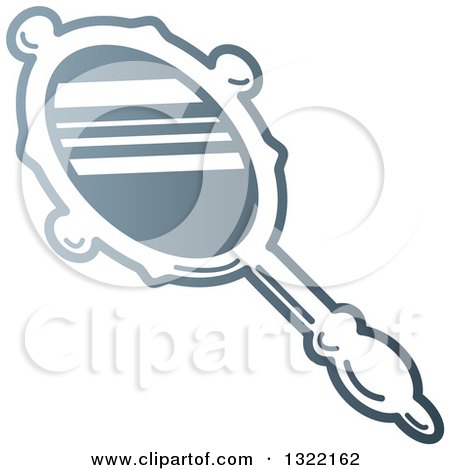 Clipart of a Gradient Hand Mirror - Royalty Free Vector Illustration by AtStockIllustration