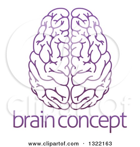 Clipart of a Purple Human Brain over Sample Text - Royalty Free Vector Illustration by AtStockIllustration
