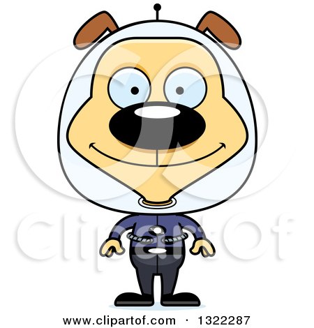 Clipart of a Cartoon Happy Space Dog - Royalty Free Vector Illustration by Cory Thoman