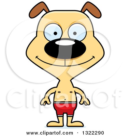 Clipart of a Cartoon Happy Dog Swimmer - Royalty Free Vector Illustration by Cory Thoman