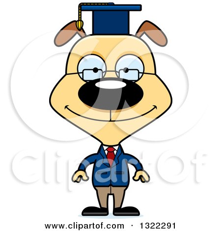 Clipart of a Cartoon Happy Dog Professor - Royalty Free Vector Illustration by Cory Thoman