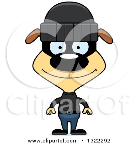 Clipart of a Cartoon Happy Dog Robber - Royalty Free Vector Illustration by Cory Thoman