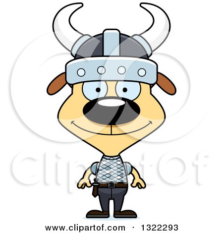 Clipart of a Cartoon Happy Dog Viking - Royalty Free Vector Illustration by Cory Thoman