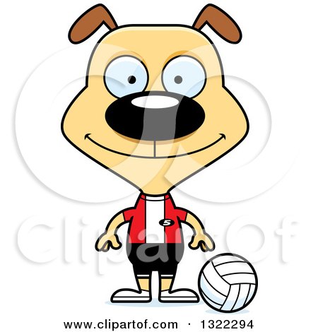 Clipart of a Cartoon Happy Dog Volleyball Player - Royalty Free Vector Illustration by Cory Thoman