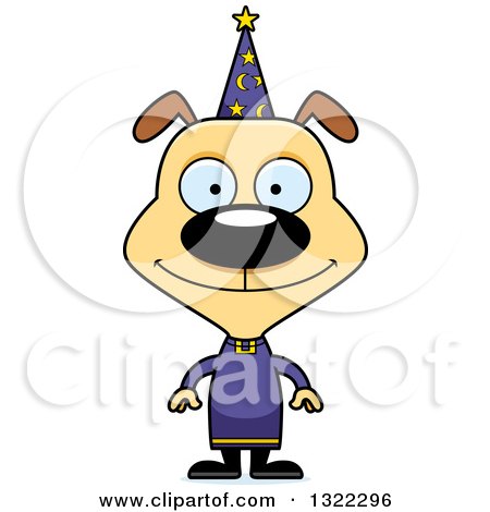 Clipart of a Cartoon Happy Dog Wizard - Royalty Free Vector Illustration by Cory Thoman