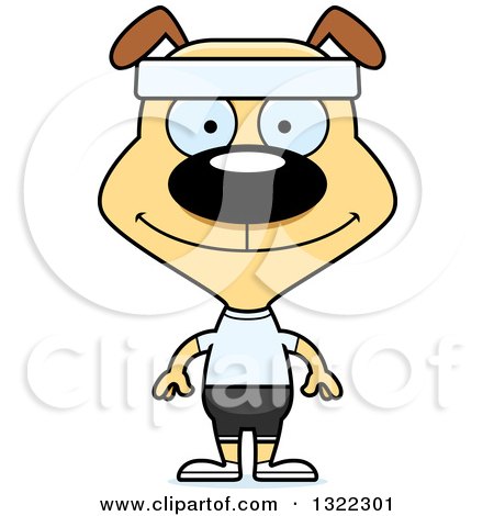 Clipart of a Cartoon Happy Fitness Dog - Royalty Free Vector Illustration by Cory Thoman