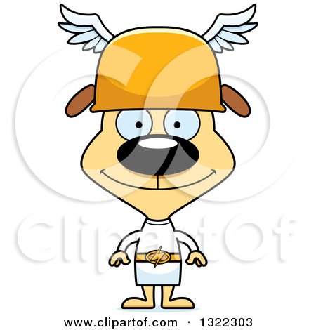 Clipart of a Cartoon Happy Dog Hermes - Royalty Free Vector Illustration by Cory Thoman