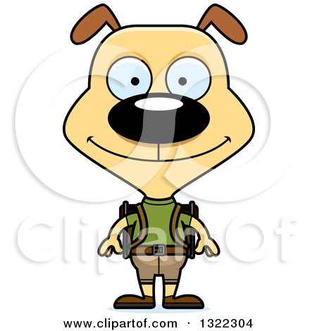 Clipart of a Cartoon Happy Dog Hiker - Royalty Free Vector Illustration by Cory Thoman