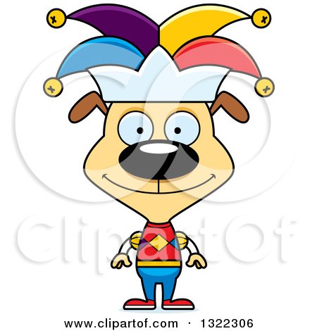 Clipart of a Cartoon Happy Dog Jester - Royalty Free Vector Illustration by Cory Thoman