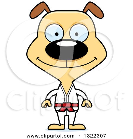 Clipart of a Cartoon Happy Karate Dog - Royalty Free Vector Illustration by Cory Thoman