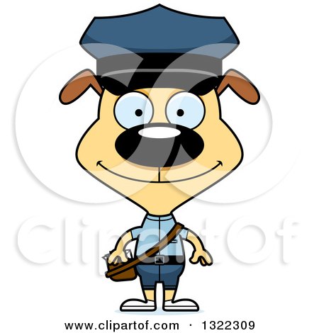 Clipart of a Cartoon Happy Dog Mail Man - Royalty Free Vector Illustration by Cory Thoman