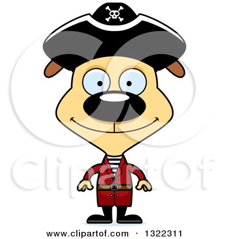 Clipart of a Cartoon Happy Pirate Dog - Royalty Free Vector Illustration by Cory Thoman