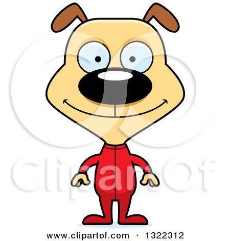 Clipart of a Cartoon Happy Dog in Pajamas - Royalty Free Vector Illustration by Cory Thoman