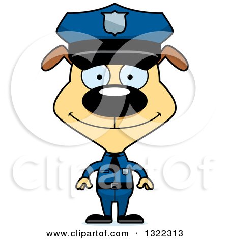 Clipart of a Cartoon Happy Dog Police Officer - Royalty Free Vector Illustration by Cory Thoman