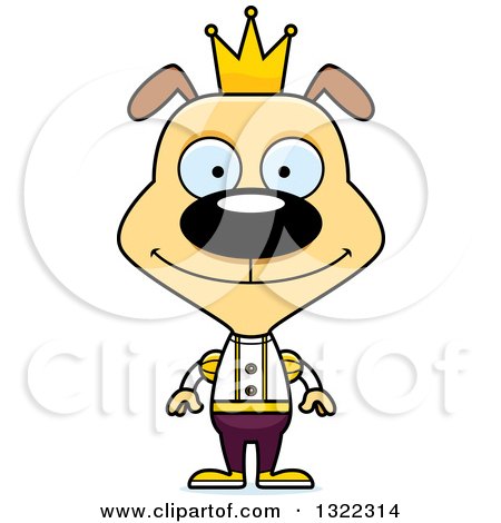 Clipart of a Cartoon Happy Dog Prince - Royalty Free Vector Illustration by Cory Thoman