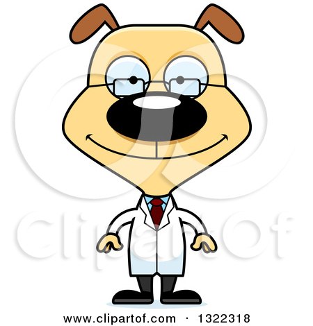 Clipart of a Cartoon Happy Dog Scientist - Royalty Free Vector Illustration by Cory Thoman