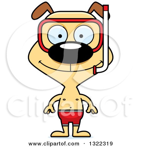 Clipart of a Cartoon Happy Snorkel Dog - Royalty Free Vector Illustration by Cory Thoman