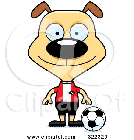 Clipart of a Cartoon Happy Dog Soccer Player - Royalty Free Vector Illustration by Cory Thoman