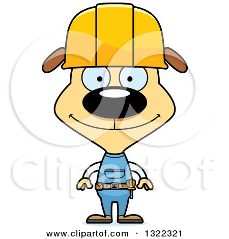 Clipart of a Cartoon Happy Dog Construction Worker - Royalty Free Vector Illustration by Cory Thoman