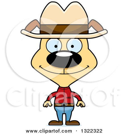 Clipart of a Cartoon Happy Cowboy Dog - Royalty Free Vector Illustration by Cory Thoman