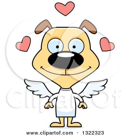 Clipart of a Cartoon Happy Cupid Dog - Royalty Free Vector Illustration by Cory Thoman