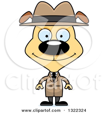 Clipart of a Cartoon Happy Dog Detective - Royalty Free Vector Illustration by Cory Thoman