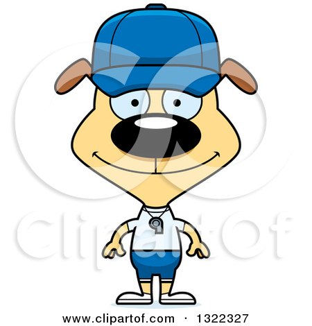 Clipart of a Cartoon Happy Dog Sports Coach - Royalty Free Vector Illustration by Cory Thoman