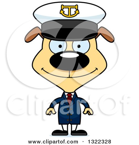 Clipart of a Cartoon Happy Dog Captain - Royalty Free Vector Illustration by Cory Thoman