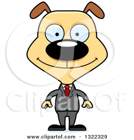 Clipart of a Cartoon Happy Dog Business Man - Royalty Free Vector Illustration by Cory Thoman