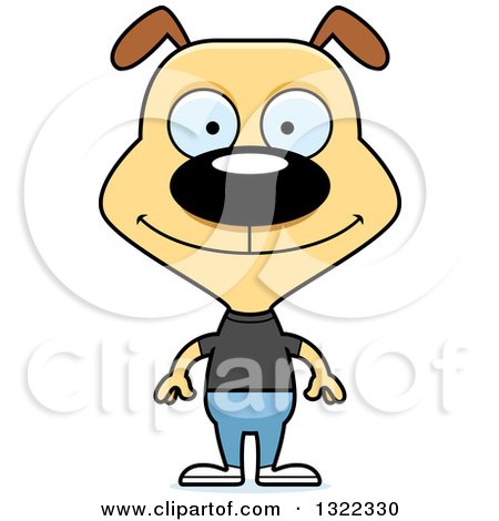 Clipart of a Cartoon Happy Casual Dog - Royalty Free Vector Illustration by Cory Thoman