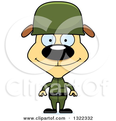 Clipart of a Cartoon Happy Dog Soldier - Royalty Free Vector Illustration by Cory Thoman